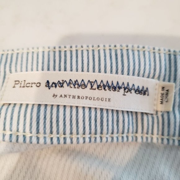 PILCRO & The Letterpress by Anthropologie Mid Rise Skinny Striped Pants, Size 29 - Picture 7 of 9